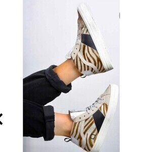 D.A.T.E Hawk Animal Print High Top Leather Trainer Sneakers 8